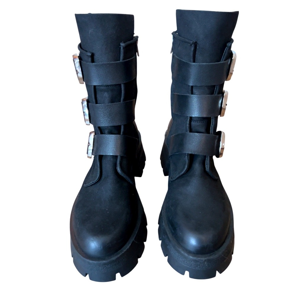 STEVE MADDEN "Roland" Triple Buckle Combat Boots | EXCELLENT CONDITION | SZ: 9.5 - Picture 2 of 11
